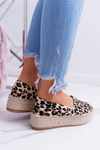 Brązowe Wsuwane Espadryle Panterkowe Zadie