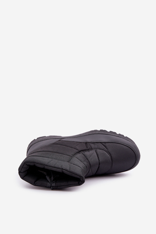 Men's Snow Boots With Zip Insulated With Fur Black Linnora