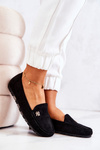 Women's Suede Loafers Black Madelyn