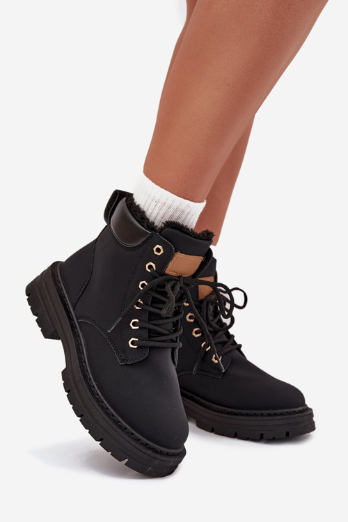 Ladies Insulated Boots With Zipper Black Tharika