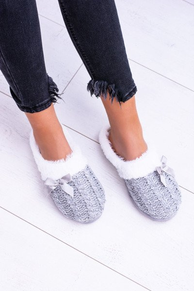 Grey Women's Fleece Household Flip Flops Dezi