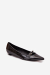 Patent Leather Ballerinas With Straps Black Zarelia