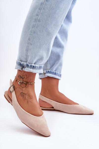 Women's Suede Ballet Flats Beige Kenra
