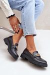 Women Moccasins With Golden Detail Black Trionna