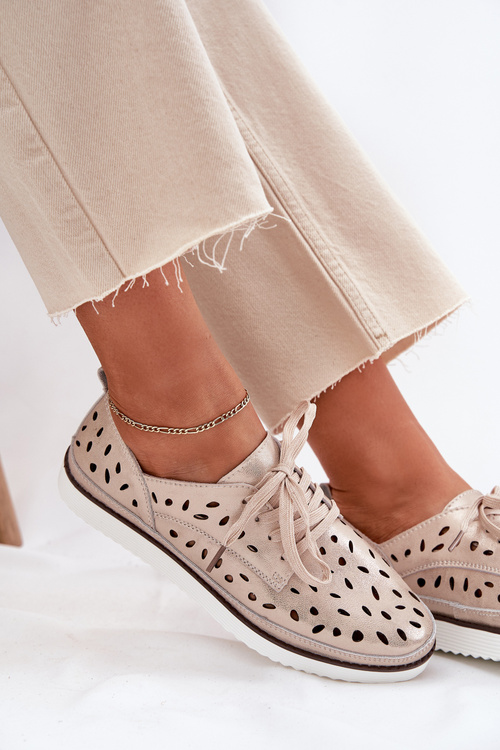 Ladies Leather Shoes S.Barski LR51-611 Gold