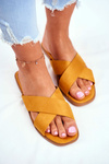Women's Slides With Cross Straps Yellow Philippines
