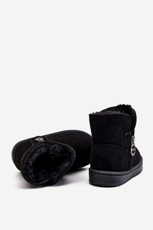 Children's Slip-On Insulated Snow Boots Black Catellie