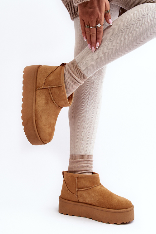 Women's Snow Boots On Platform Camel Mennja
