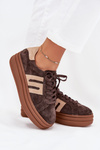 Women's Platform Sneakers Made Of Natural Suede Chocolate Eldira