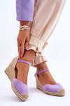 Suede Espadrilles Wedge Sandals Violet Cammer