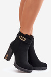 Insulated Women's Ankle Boots Heeled Zip Black Narielis