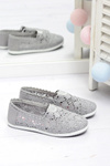 Lace Grey Women's Ballerinas Little Sugar