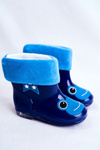 Children's Rubber Galoshes boots Navy Frog