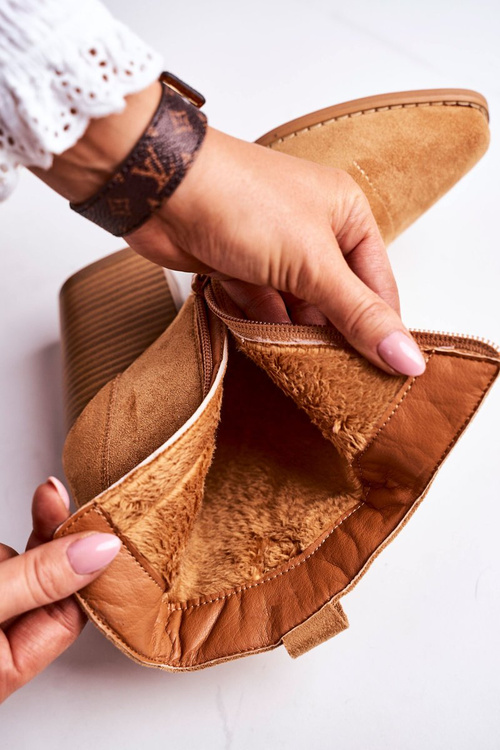 Women's Insulated Cowboy Boots On A Heel Camel Margaret