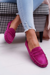 Women's Fuchsia Suede Moccasins Bolero
