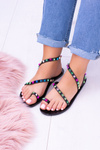Black Elegant Slip-on Women's Sandals Studs Gennaro