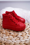 Kids Insulated High Sneakers Red Filemon