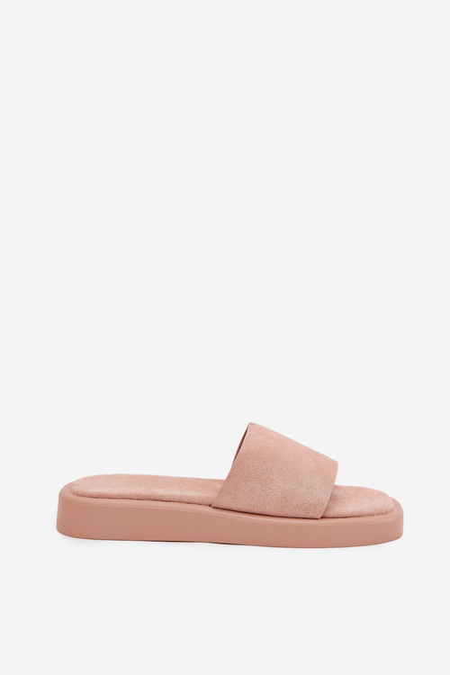 Women's Platform Slippers Made Of Eco Suede Dirty Pink Jorina