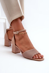 Women's Beige Sandals with Stiletto Heel Desvia