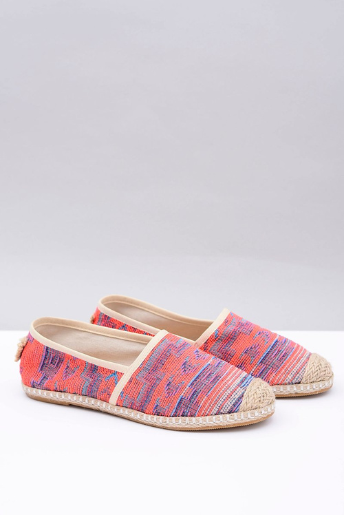 Lu Boo | Women's Slip-on Linen Espadrilles Aztec Coral Bimbi.