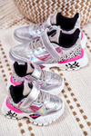 Children's Sports Shoes With Velcro Silver Be Happy