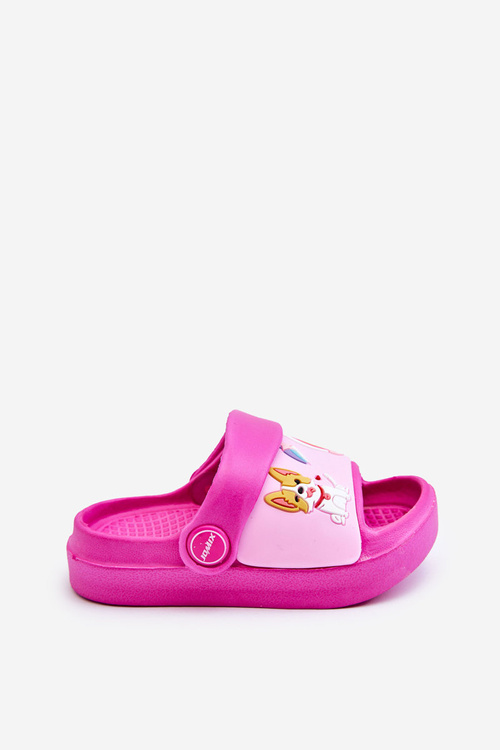 Light Children's Slides Sandals With Animal Motif Fuchsia Rico