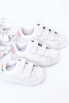 Children's Sneakers With Velcro White-Rainbow Cute Girl