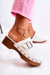 Women's Slippers Clogs On Heel White Ivette