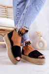 Espadrilles Sandals On The Platform Black Jeannie