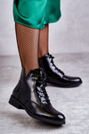 Classic Women's Laquered Boots Black Bello