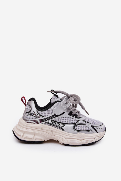 Dziecięce Sneakersy Na Grubej Podeszwie Srebrne Xairana