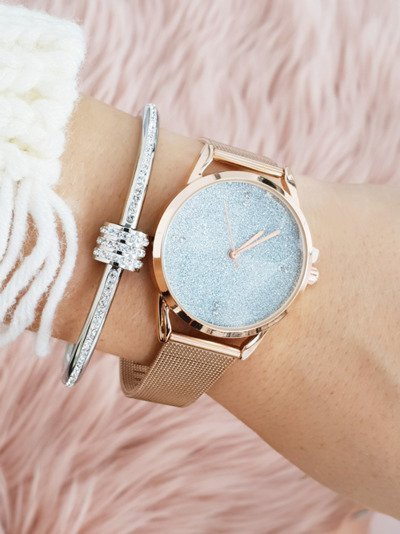 Michael John Women's Watch Bracelet Brocade Rapter Gold Rose Gold