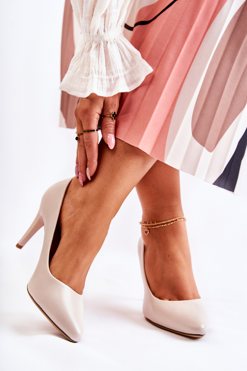 Classic Leather Stilettos Light Grey Magically