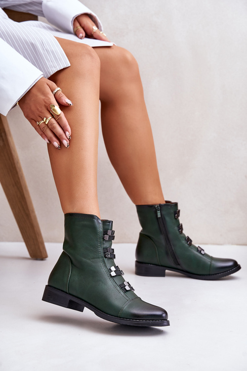 Insulated Women's Zip Boots Green Evalith