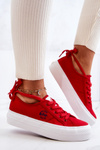 Tenisówki Trampki Platforma Lee Cooper Czerwone LCW-22-31-0834L