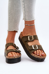 Women's Platform Sandals with Buckles Camel Lolpey