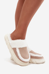 Women's slippers with thick sole and fur Vinceza 19952 Beige