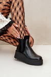 Women's Insulated Ankle Boots On Platform And Wedge Black Mivanira