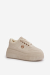 Damskie Buty Sportowe Sneakersy Masywna Podeszwa Beżowe Verissha