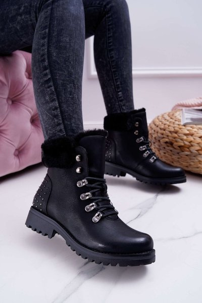 Women's Boots Trappers Faux Fur Black Ergost