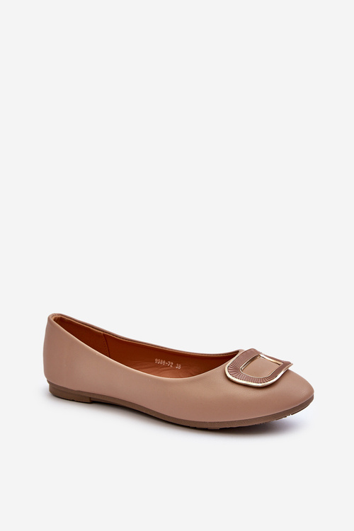 Ballerinas With Eco Leather Decoration Dark Beige Enicoria