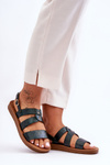 Women's Shiny Sandals Dark Green Catalia