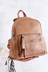 Leather Backpack Beige Karlee