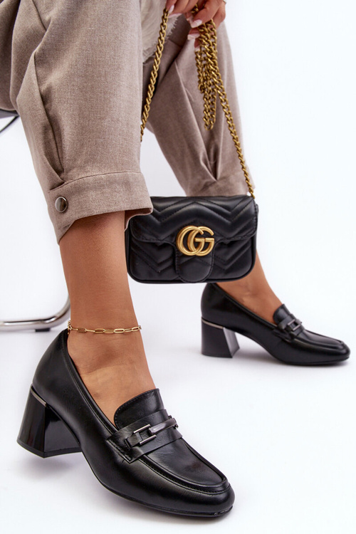 Leather Heels on a Stiletto Black Idona