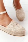 Lace Espadrilles On A Braided Platform Beige Larisa