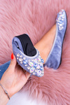 Lu Boo Blue Suede Ballerinas on Eraser Stones Even