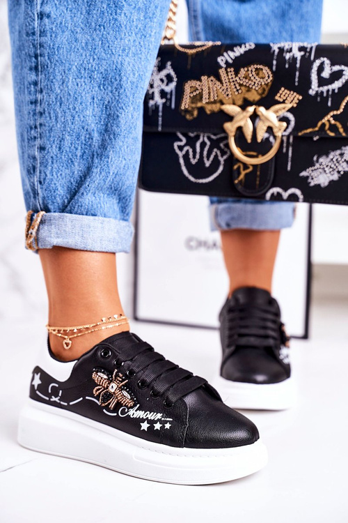 Women's Sport Shoes Sneakers With Fly Black Amour