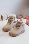 Children's Trapper Boots with Zip and Shearling Beige Marialee