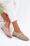 Ballet Flats With Weaving And Straps Beige Partheda