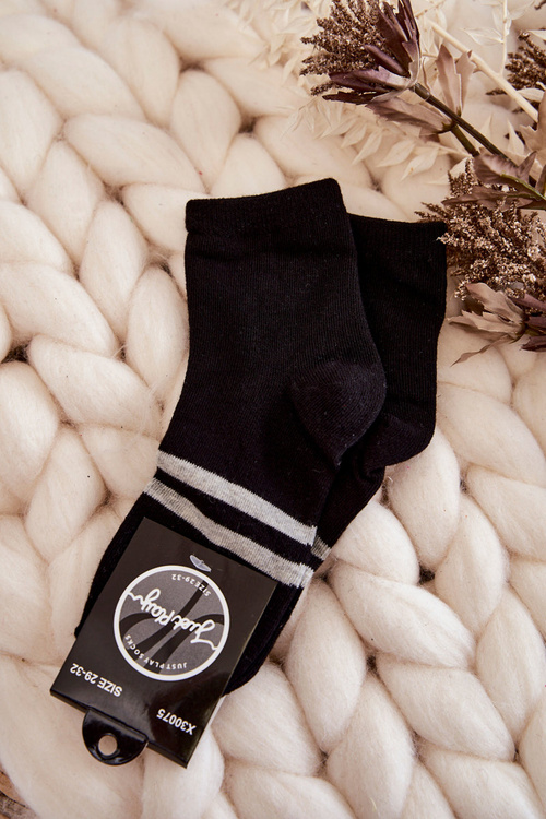 Skarpety Młodzieżowe Bawełniane Za Kostkę Czarne